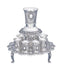 Kiddush Cup & Fountain: 8 Mini Cups Nickel Plated Diamond Design & 3 Legged Stand