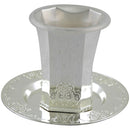 Kiddush Cup & Tray: Silver Plated