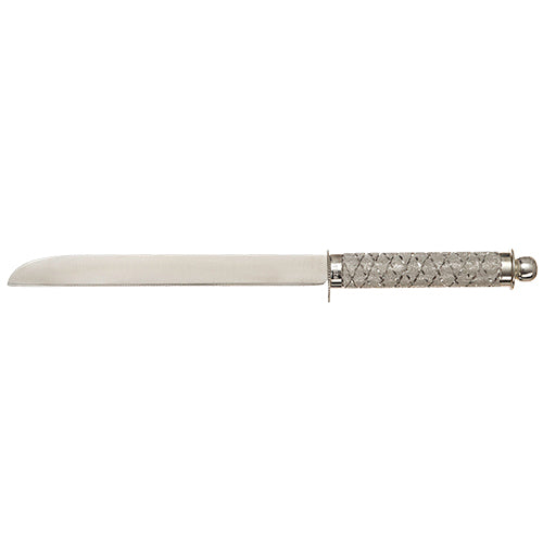 Challah Knife: Aluminum Filigree Design Handle (Non Serrated)