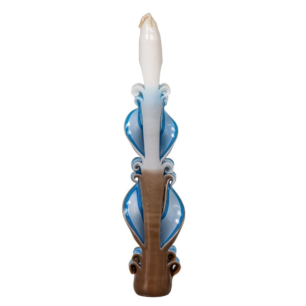 Havdalah Candle: Carved Wax - Brown