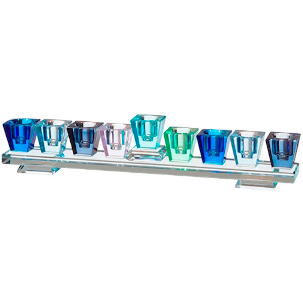 Chanukah Menorah: Crystal Blues