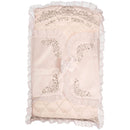 Bris Pillow: Silver Quilted Design - White