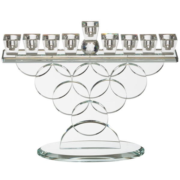 Chanukah Menorah: Crystal Circles Base