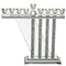 Chanukah Menorah: Crystal With Silver Shattered Glass Fill Asymetrical Back