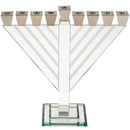 Chanukah Menorah: Crystal Rambam Silver Cups