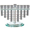 Chanukah Menorah: Crystal With Silver Shattered Glass Fill Silver Cups