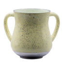 Wash Cup: Aluminum Off White Sparkling Silver Stripes