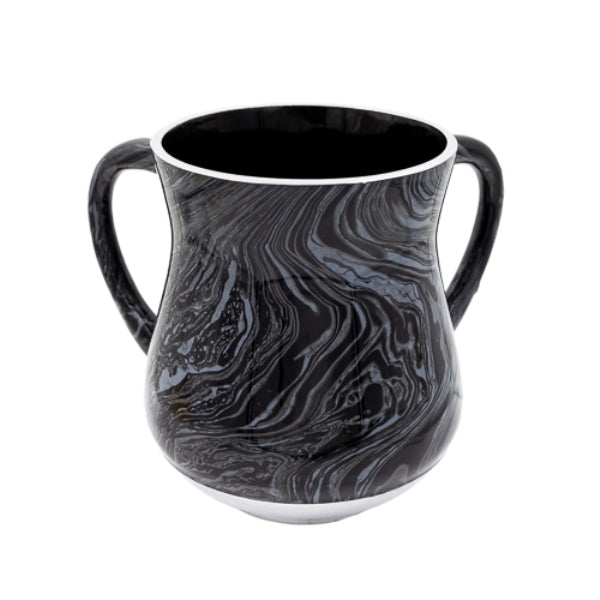 Wash Cup: Aluminum Swirls Black And Grey