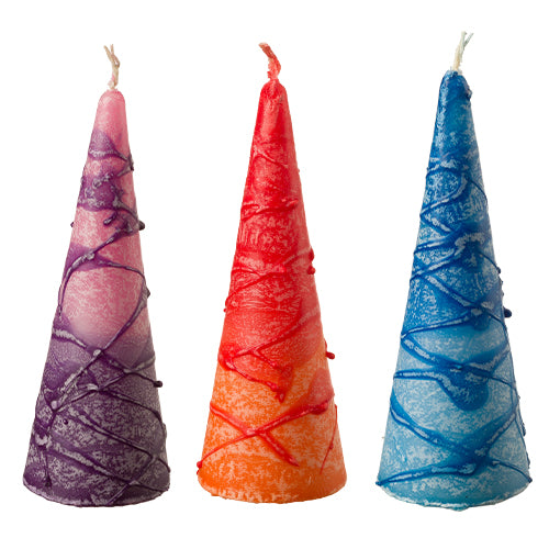 Havdalah Candle: Round Pyramid - Assorted Colors