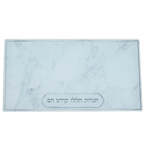 Chanukah Tray: Reinforced Glass - Marble Design