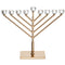 Chanukah Oil Menorah: Crystal Cups Gold Tone - 30"