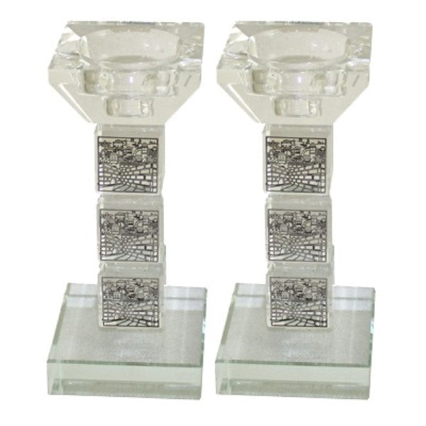 Candlestick Set: Crystal Jerusalem Design