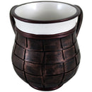 Wash Cup: Polyresin - Rubbed Bronze Tile Design