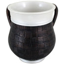 Wash Cup: Polyresin - Basket Weave Texture