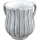Wash Cup: Polyresin Silver Stripes