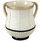 Wash Cup: Polyresin - Woven Design - White