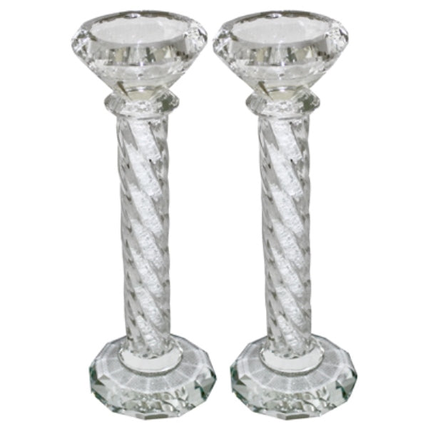 Candlestick Set: Crystal Spiral Design