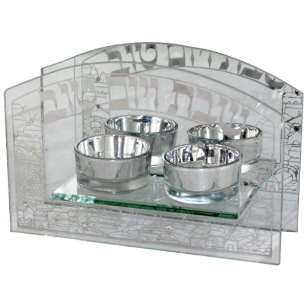 Candlestick Set: Crystal Jerusalem Design