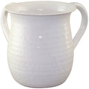 Wash Cup: Stainless Steel Hammered - White