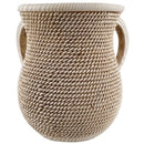 Wash Cup: Polyresin - Woodlike Rope Design