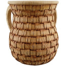 Wash Cup: Polyresin - Woven Design - Wood