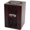 Tzedakah Box: Mahogany Floral Design - Brown