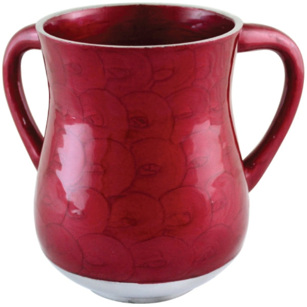 Wash Cup: Aluminum Swirl Design - Red