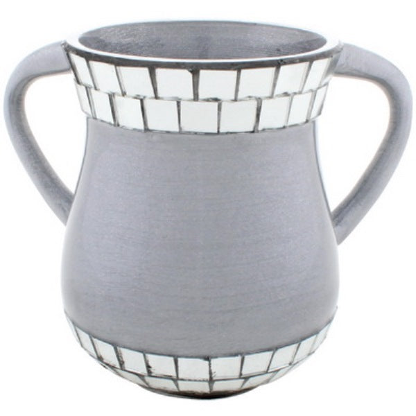 Wash Cup: Aluminum With Mirror Pieces - Grey