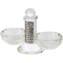 Salt Dish: Crystal Silver Plated Jerusalem Design