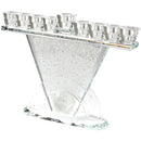 Chanukah Menorah: Crystal Crushed Glass Inside