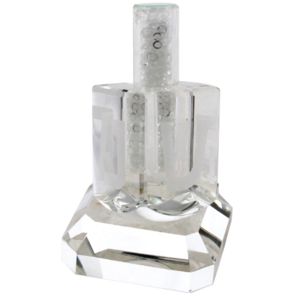 Chanukah Dreidel & Stand: Crystal Crushed Glass Inside