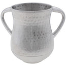 Wash Cup: Aluminum Hammered - Silver Smooth Bottom