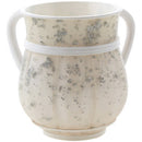 Wash Cup: Polyresin - White & Silver Decorations