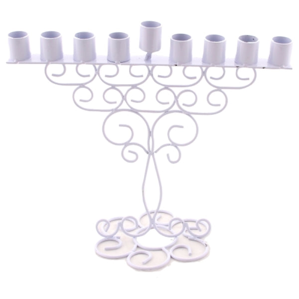 Chanukah Menorah: White