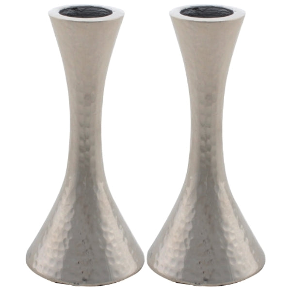 Candlestick Set: Silver Plated Hammered