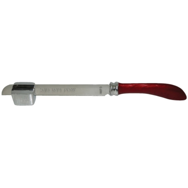 Challah Knife & Stand: Aluminum - Red