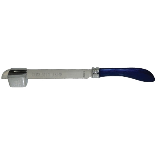 Challah Knife & Stand: Aluminum - Blue