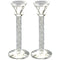 Candlestick Set: Crystal Swirl With Shattered Crystal Fill