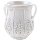 Wash Cup: Poly White Vintage Ornate Curtain Design
