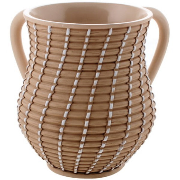 Wash Cup: Polyresin - Bamboo Look: Angle Design