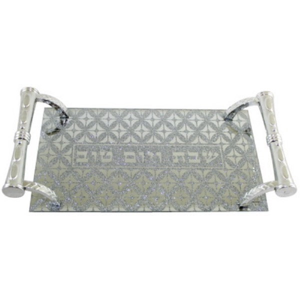 Candlestick Tray: Glass With Handles