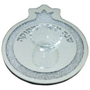 Honey Dish & Plate: Mirror Shattered Glass Design