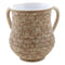 Wash Cup: Polyresin - Brick Design - Natural