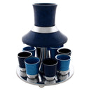 Kiddush Cup & Fountain: 8 Mini Cups Aluminum Blue