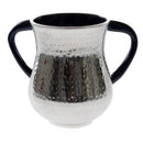 Wash Cup: Aluminum Hammered - Dark Blue Handles & Inside