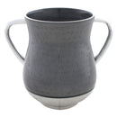 Wash Cup: Aluminum Hammered - Silver With Silver Handles