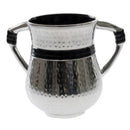 Wash Cup: Aluminum Hammered - Dark Grey Ribbon Accents