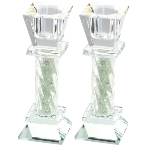 Candlestick Set: Crystal Spiral Design