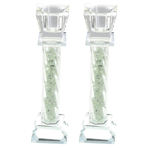 Candlestick Set: Crystal Spiral Design