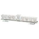 Crystal Menorah Strip With Silver Chanukah Plate Design